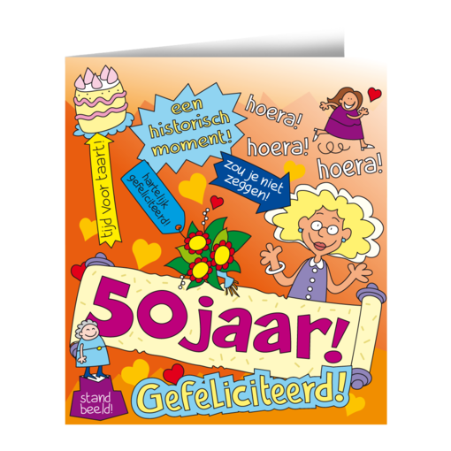 Cartoon Wenskaart Verjaardag 50 Jaar Sarah
