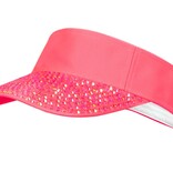 Zonneklep met steentjes Neon Pink