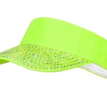 Zonneklep met steentjes Neon Groen