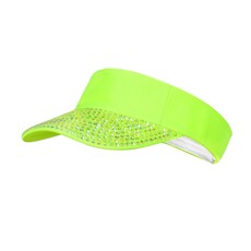 Zonneklep met steentjes Neon Groen