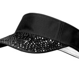 Zonneklep met steentjes Zwart