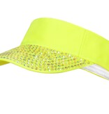 Zonneklep met steentjes Neon Geel