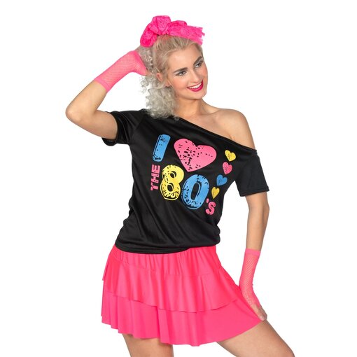 Shirt I love the 80's zwart Sandra