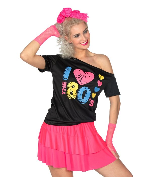 Shirt I love the 80's zwart Sandra
