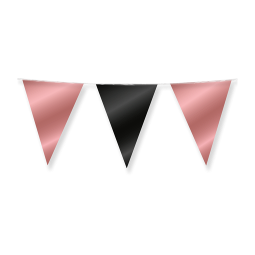 Folie Vlaggenlijn Roségoud/Zwart (10m)