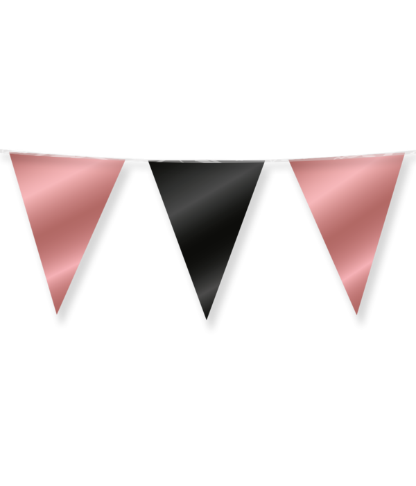 Folie Vlaggenlijn Roségoud/Zwart (10m)