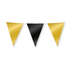 Folie Vlaggenlijn Goud/Zwart (10m)