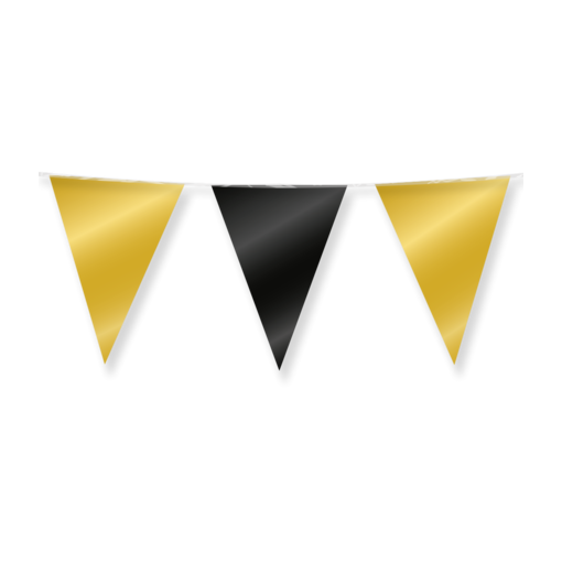 Folie Vlaggenlijn Goud/Zwart (10m)