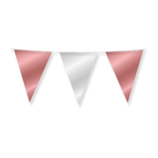 Folie Vlaggenlijn Roségoud/Zilver (10m)