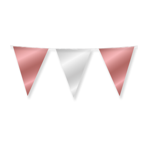 Folie Vlaggenlijn Roségoud/Zilver (10m)