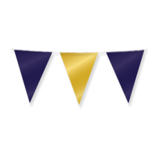 Folie Vlaggenlijn Donkerblauw/Goud (10m)
