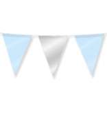 Folie Vlaggenlijn Lichtblauw/Zilver (10m)