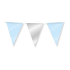 Folie Vlaggenlijn Lichtblauw/Zilver (10m)