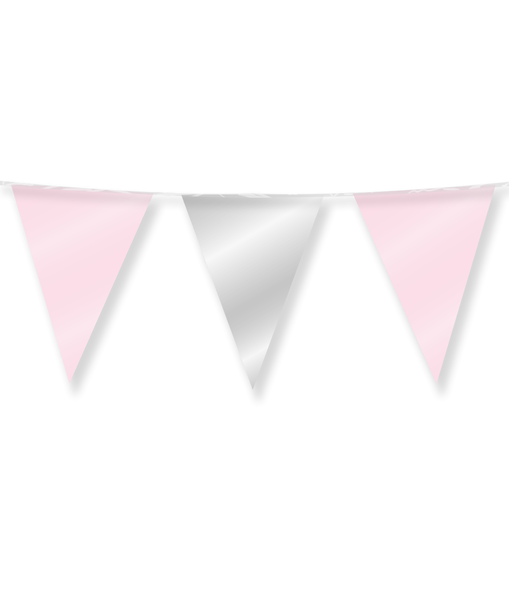 Paperdreams - Vlaggenlijn Pink & Silver