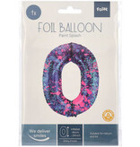 Folieballon Cijfer 0 Paint Splash Neon (86cm)