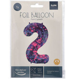 Folieballon Cijfer 2 Paint Splash Neon (86cm)