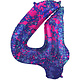 Folieballon Cijfer 4 Paint Splash Neon (86cm)