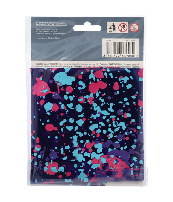 Folieballon Cijfer 4 Paint Splash Neon (86cm)