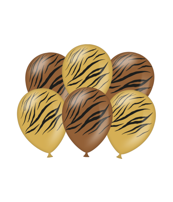 Tijgerprint Ballonnen (6st)