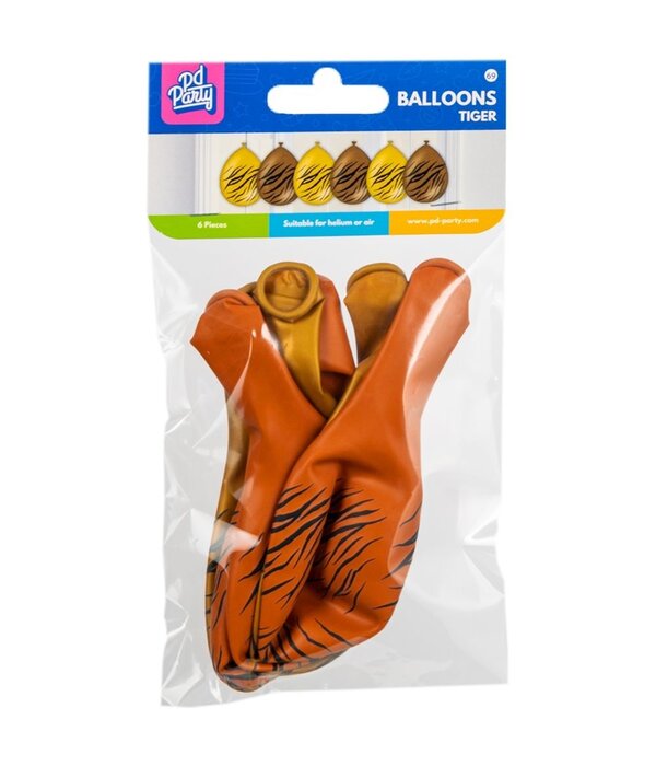Tijgerprint Ballonnen (6st)