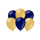 Metallic Ballonnen Goud/Blauw (6st)
