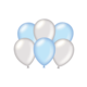 Ballonnen Metallic Zilver/Lichtblauw (6st)