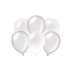 Ballonnen Metallic Zilver/Wit (6st)