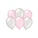 Ballonnen Metallic Zilver/Roze (6st)