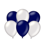 Ballonnen Metallic Blauw/Zilver (6st)