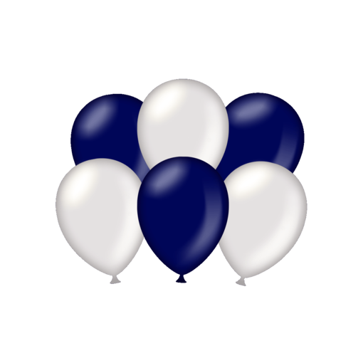 Ballonnen Metallic Blauw/Zilver (6st)