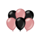 Ballonnen Metallic Rosé Goud/Zwart (6st)