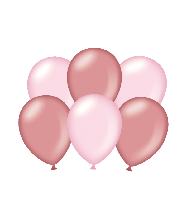 Ballonnen Metallic Roze/Rosé Goud (6st)