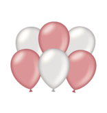 Ballonnen Metallic Zilver/Rosé Goud (6st)