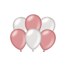 Ballonnen Metallic Zilver/Rosé Goud (6st)