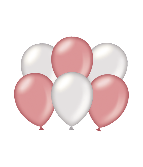 Ballonnen Metallic Zilver/Rosé Goud (6st)