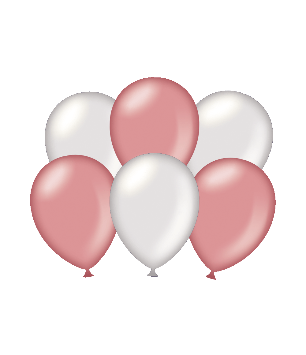 Paperdreams - Ballonnen Metallic Zilver RoseGoud