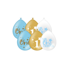 Verjaardag Ballonnen Jongen 1 Jaar Mr Onederful (6st)