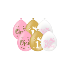 Verjaardag Ballonnen Meisje 1 Jaar Miss Onederful (6st)