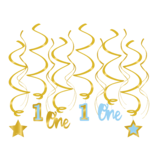 Hangdecoratie Swirls Verjaardag Jongen 1 Jaar