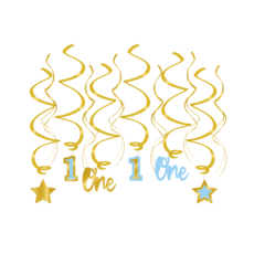 Hangdecoratie Swirls Verjaardag Jongen 1 Jaar