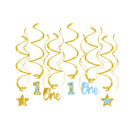 Hangdecoratie Swirls Verjaardag Jongen 1 Jaar