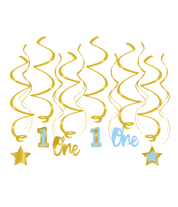Hangdecoratie Swirls Verjaardag Jongen 1 Jaar