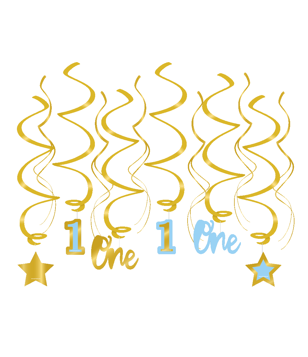 Hangdecoratie Swirls Verjaardag Jongen 1 Jaar