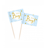 Cocktailprikkers Vlaggetjes - It's A Boy (50st)