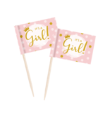 Cocktailprikkers Vlaggetjes - It's A Girl (50st)