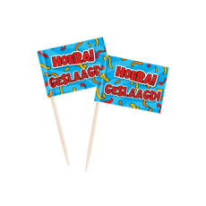 Cocktailprikkers Hoera Geslaagd Cartoon (50st)