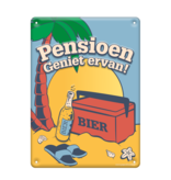 Metalen Tekstbord Pensioen  (22x16,5cm)