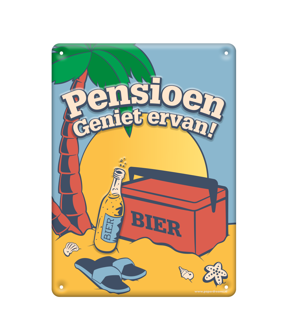 Metalen Tekstbord Pensioen (22x16,5cm) afbeelding
