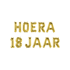 Set Folie ballonnen - Hoera 18 Jaar Goud