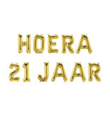 Set Folie Ballonnen - Hoera 21 Jaar Goud